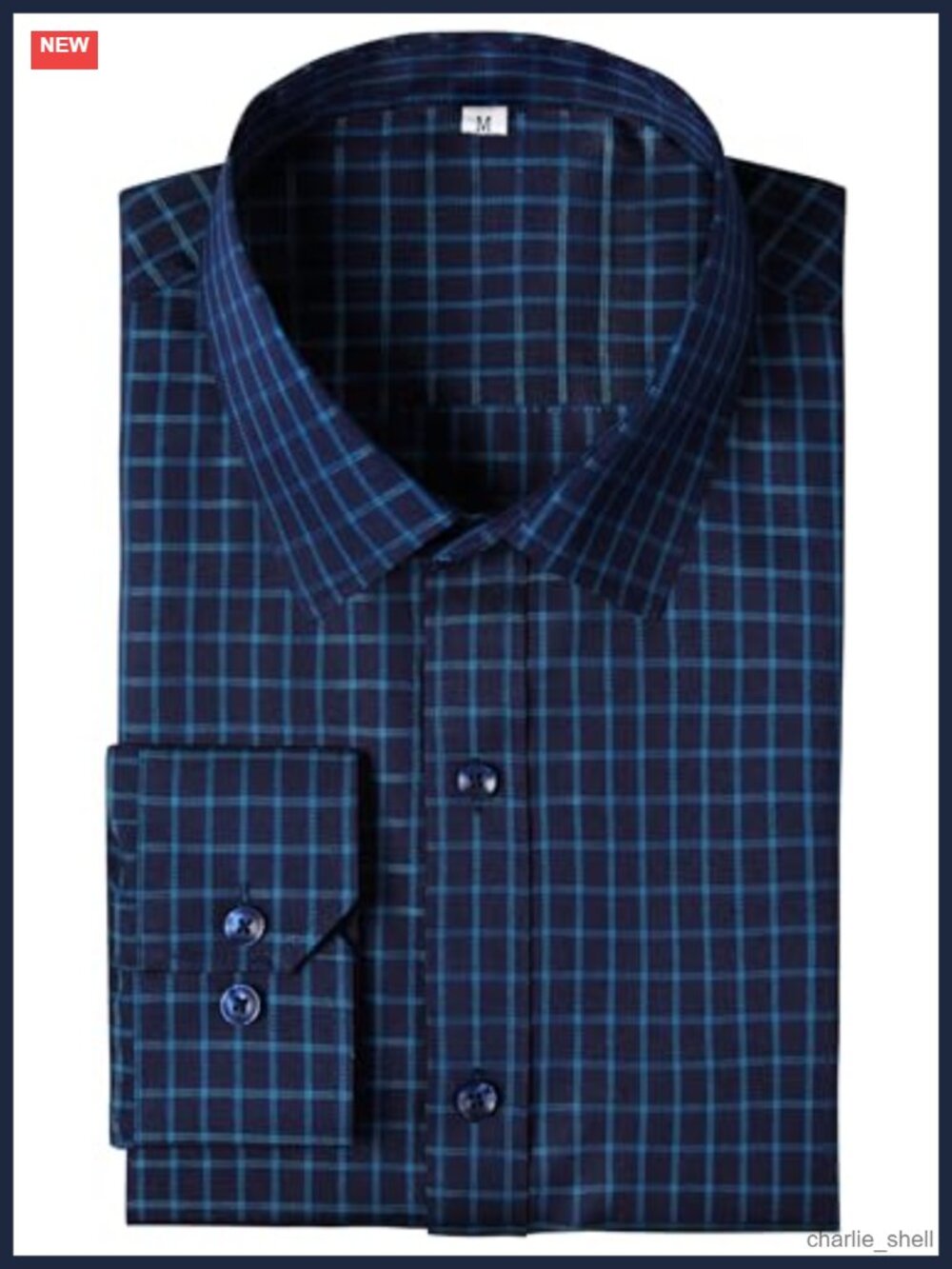 Mens Wrinkle-Resistant Plaid Button-Down Cotton Blend Long Sleeve Regular Fit